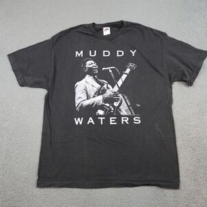 Vintage Muddy Waters Shirt Mens XL Black Blues Graphic Tee 1992 90s